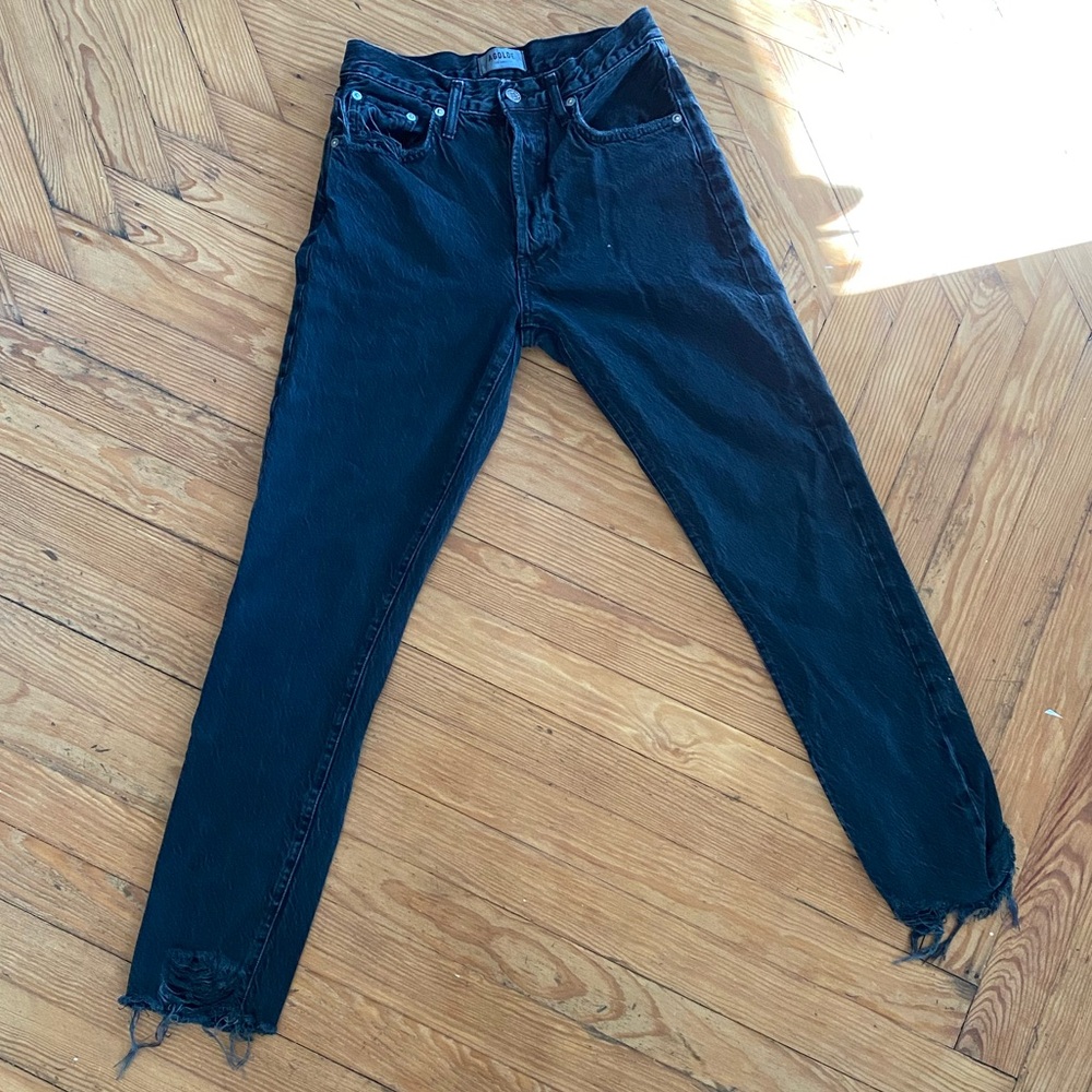 AGOLDE Black Jamie High Rise